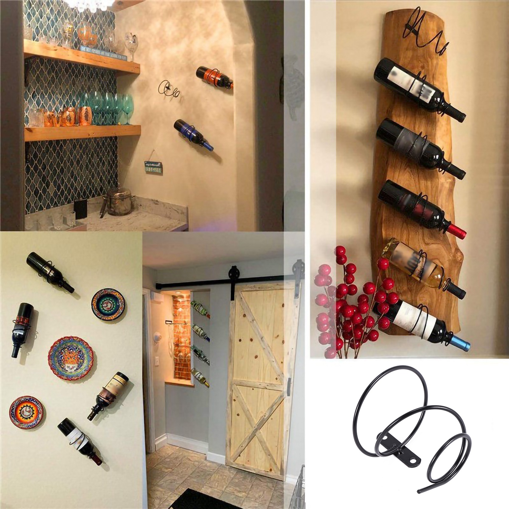 Wine Rack Wall Mount - 24시간 배송 3팩 심플 싱글 병