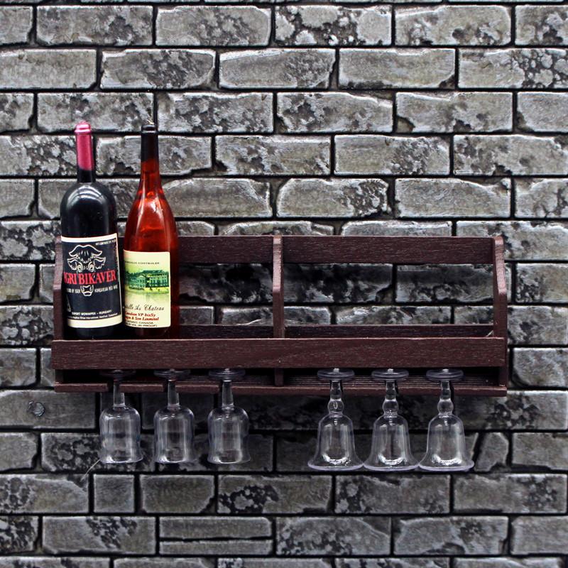 Wine Rack Wall Mount - 1세트 인형집 시뮬레이션 벽걸이 와인잔 랙
