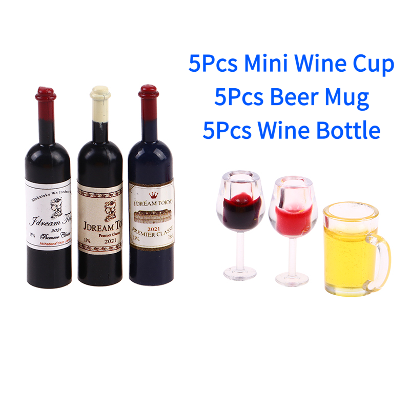 Wine Beer House - 5Pcs 1:12 인형 집 미니어처 와인