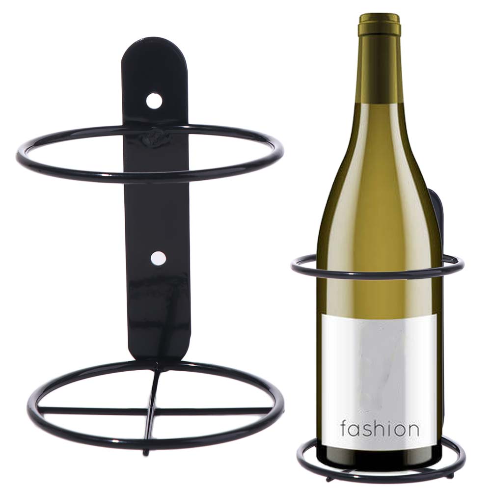Wine Rack Wall Mount - 철제 벽걸이 와인병 홀더 심플 블랙