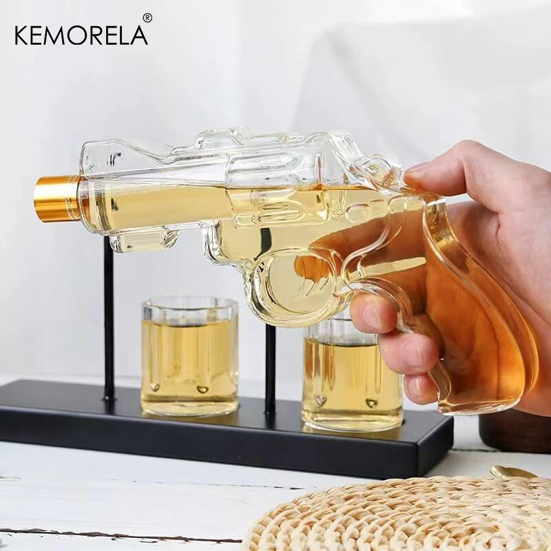 KEMORELA 리볼버 유리 디캔터 위스키 유리 세트, - Wine Beer And Liquor 리뷰 및 가격