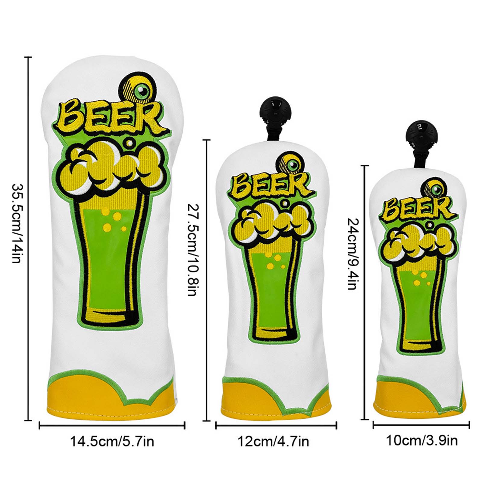 맥주 자수 PU 가죽 골프 클럽 헤드 보호 커버 컬러  - Beer & Wine Grab 리뷰 및 가격