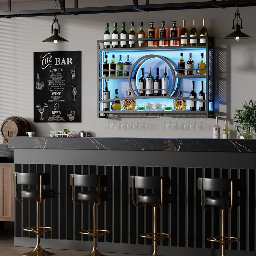 3단 46인치 와인랙 벽걸이형 LED 조명 포함, 선셋 - Wine Rack Wall Mount 리뷰 및 가격