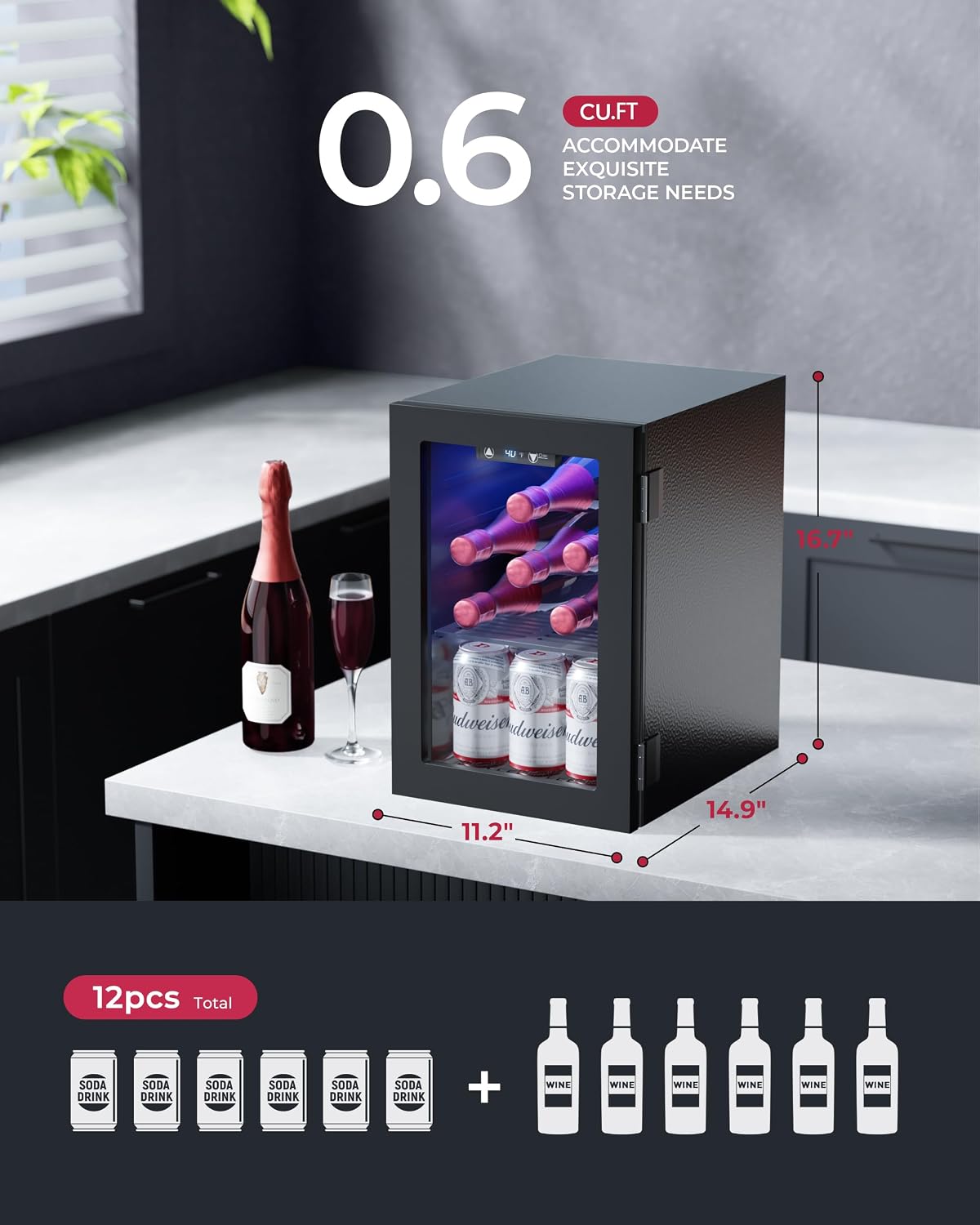 맥주, 와인, 탄산음료용 소형 미니 냉장고, 21캔 용 - Wine Beer Images 리뷰 및 가격