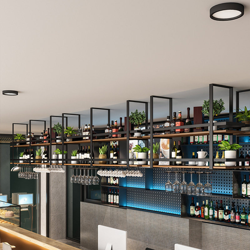 심플한 금속 단조 철제 행거 선반 바 주방 천장 걸이형 - Wine Rack Wall Mount 리뷰 및 가격