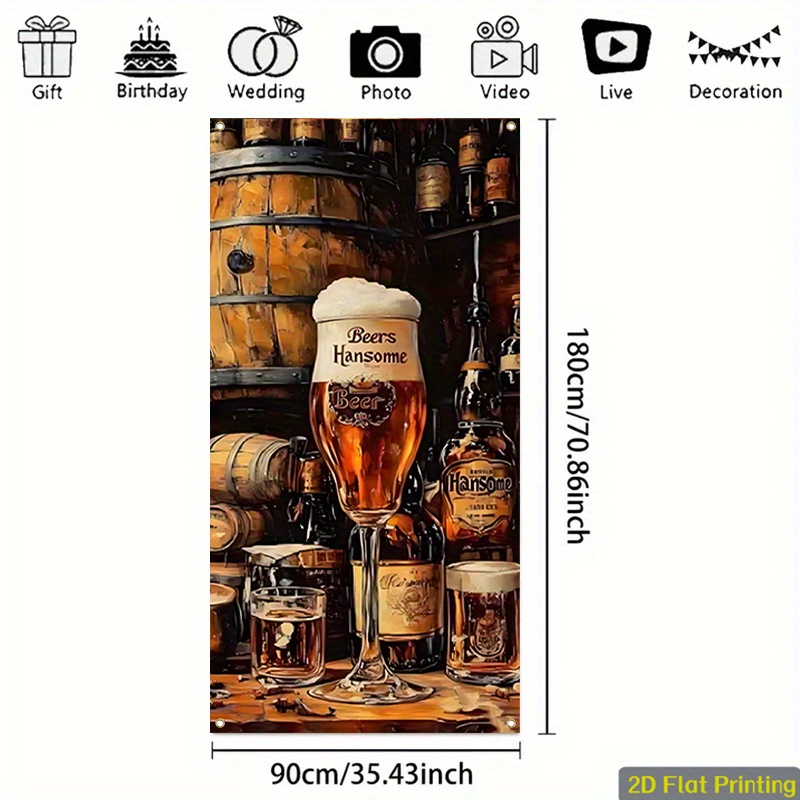 2D 평면 광고판 배너 1개 - 맥주와 와인 테마 디자 - Wine Beer House 리뷰 및 가격