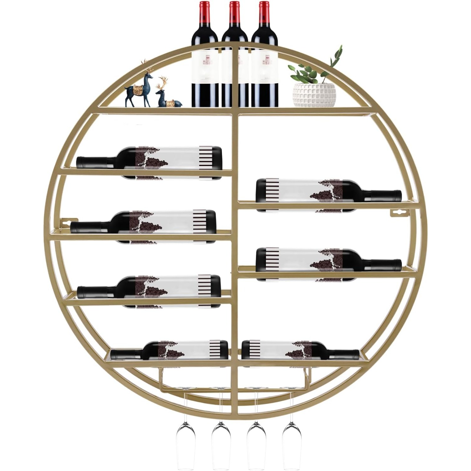 BYMAOCAR 벽걸이형 골드 메탈 와인랙, 유리 홀더 - Wine Rack Wall Mount 리뷰 및 가격